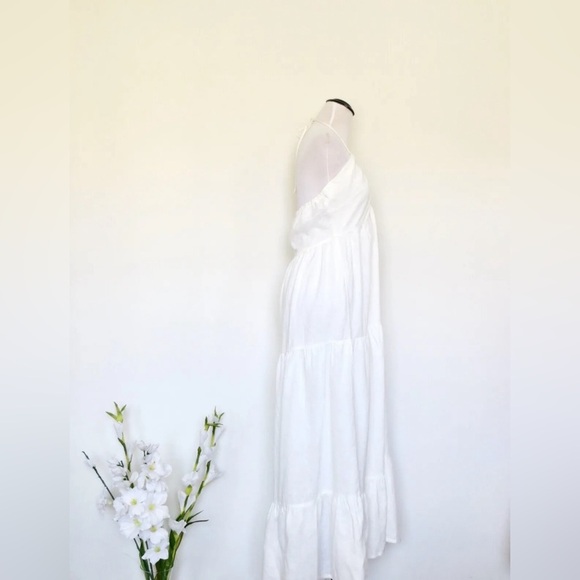 NEW! Princess Polly Lincoln Maxi Halter Top Dress Linen Blend White SZ 12 - Picture 11 of 14